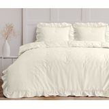 Sleeptime - Ruffles - Dekbedovertrek - Creme - 240x220 cm + 2 Kussenslopen 60x70 cm