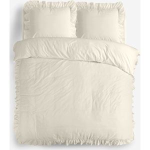 Sleeptime - Ruffles - Dekbedovertrek - Creme - 240x220 cm + 2 Kussenslopen 60x70 cm