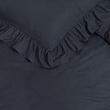 Sleeptime - Ruffles - Dekbedovertrek - Antraciet - 240x220 + 2 Kussenslopen 60x70