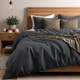 Dekbedovertrek - Grijs - Katoen - 140x200 cm