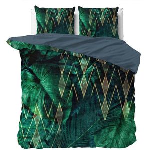 Dekbedovertrek Valesca - Groen - Eenpersoons 140x200 cm - Microvezel - Patroon