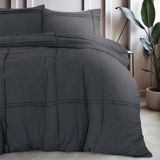 Sleeptime - Washed Tufted - Dekbedovertrek - Antraciet - 140x200 Cm (Eenpersoons)