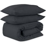 Sleeptime - Washed Tufted - Dekbedovertrek - Antraciet - 140x200 Cm (Eenpersoons)