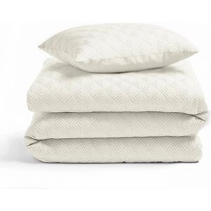 Sleeptime - Dekbedovertrek Milano 3D - Créme - 140x200/260 + 1 Kussensloop 60x70 - Beige