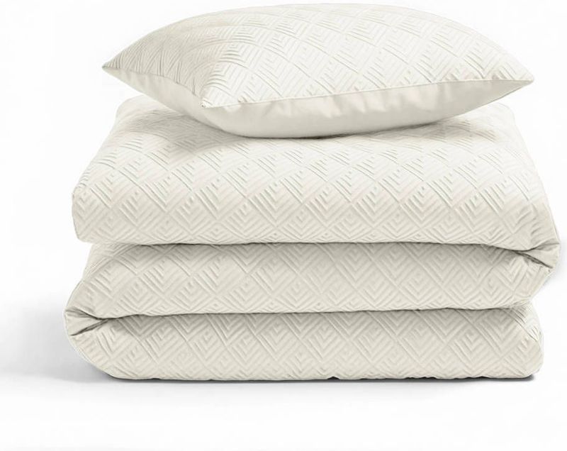 Sleeptime - Dekbedovertrek Milano 3D - Créme - 140x200/260 + 1 Kussensloop 60x70 - Beige