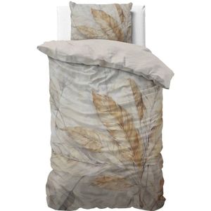 Dreamhouse - Wild - Dekbedovertrek - 1-persoons - 140x220 cm - Katoen-satijn - Wit en Taupe