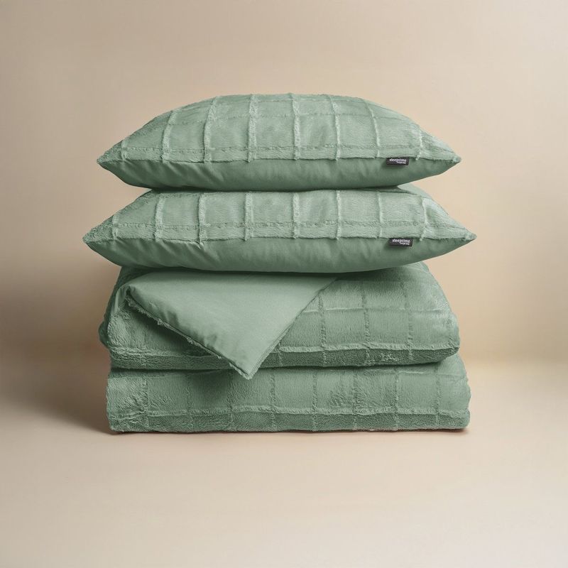 Sleeptime - Dekbedovertrek Faux Fur - Groen - Microvezel - Dessin: Patroon