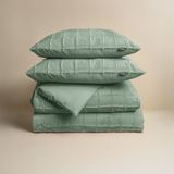 Sleeptime - Dekbedovertrek Faux Fur - Groen - Microvezel - Patroon