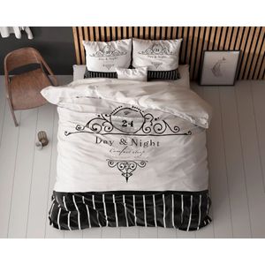Sleeptime - Dekbedovertrek Day And Night - Zwart - 140x200x220 + 1 Kussensloop 60x70