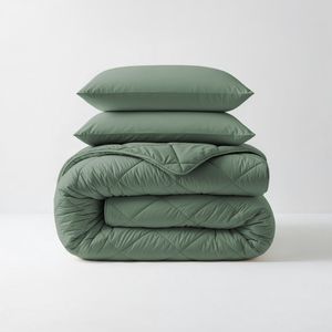 Sleeptime Dekbed zonder Overtrek - Taupe/Blauw - Tweepersoons
