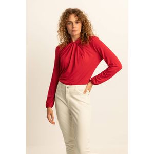 Expresso - Top - Rood - Viscosemix - Lange Mouwen - Ronde Hals