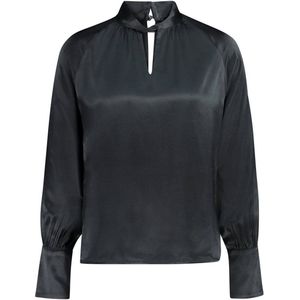 Expresso - Top - Antraciet - 100% Viscose - Lange Mouwen