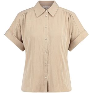 Claudia Sträter - Blouse - Taupe - Korte Mouwen - Straight Fit