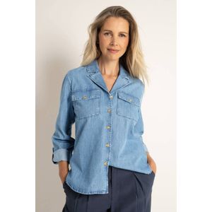 Claudia Sträter - Denim Blouse - Medium Blue Denim - Lange Mouwen - Katoen