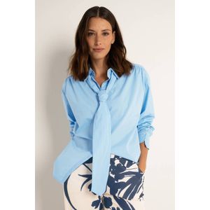 Claudia Sträter - Blouse - Blauw - Losse Pasvorm - Lange Mouwen