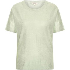 Expresso - Gebreide Trui - Lichtgroen - Korte Mouwen