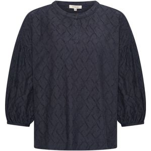 Expresso - Top - Marine - Halve Mouwen - Ronde Hals - 100% Polyester