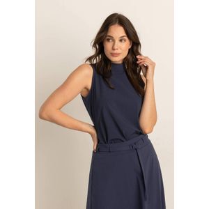 Expresso travelstof top donkerblauw fijn gebreid