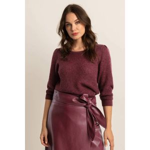 Expresso trui met wol donkerrood fijn gebreid