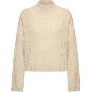Expresso - Gebreide Trui - Ecru - Wol en Alpaca