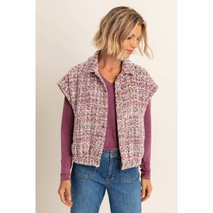 Expresso - Bouclé Gilet - Donkerrood