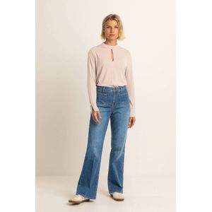 Expresso - EX22-25759 - Flared Jeans - Medium Blue Denim - High Waist