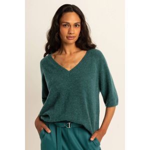 Expresso - Gebreide Trui - Donkergroen - Wol