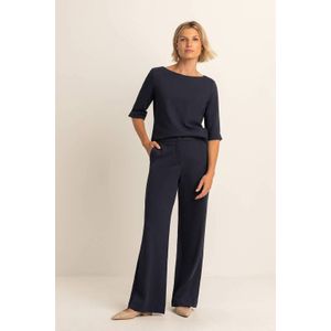 Expresso - Straight High Waist Broek - Donkerblauw