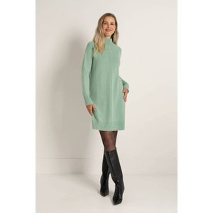 Claudia Sträter - Wollen Jurk - Mintgroen - Gebreid - Met Col