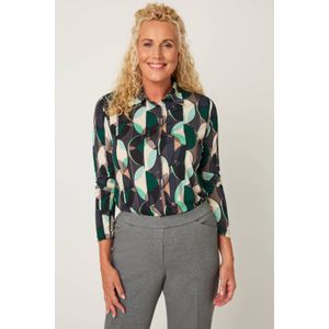 Gardeur - Blouse - Multi - Grafische Print - Lange Mouwen - Klassieke Kraag