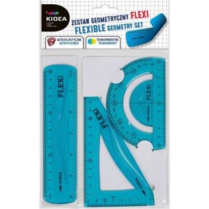 Kidea Geometrie-set Flexibel Junior 15 Cm Blauw 3-delig