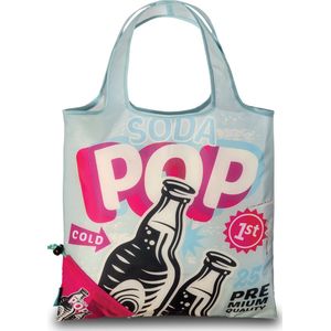 shopper Sodapop dames 12 liter polyester blauw/roze
