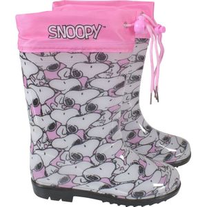 regenlaarzen Snoopy meisjes PVC roze/wit maat 28-29