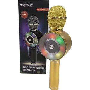 KTV WS-669 Wireless Microfoon - Bluetooth - HIFI Speaker - Goud
