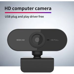 Webcam voor PC hoge kwaliteit met USB + Microfoon en Full HD 1080P - Geschikt voor Windows en Mac OS- Laptop - kleur Zwart