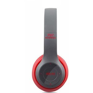 Bluetooth Headset/ Wireless Headphone P47 5.0 + EDR TF card/FM Stereo Radio MP3 player kleur Rood