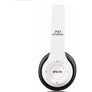 Bluetooth Headset/ Wireless Headphone P47 5.0 + EDR TF card/FM Stereo Radio MP3 player kleur Wit