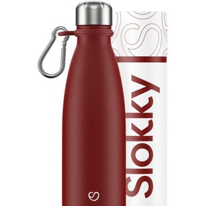 Slokky - Matte Red Thermosfles & Karabijnhaak - 500ml