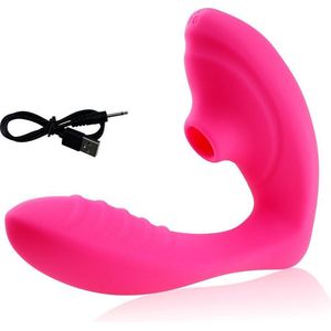 Happy Tears | Clitoris zuiger Met Vibrator | Clitoriszuiger | Clitoris stimulator | GSpot Massage | Clitoris sucker | Dildo | Zuiger | Waterdicht | Seksspeeltjes Voor Koppels | Roze
