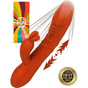PureVibe® The Magic Pulsing Rabbit - Tarzan Vibrator met Stotende Werking - Fluisterstil & Discreet - Peach - Vibrators voor Vrouwen - Clitoris & G-spot Stimulator - Dildo - Erotiek Sex Toys