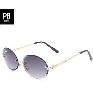 PB Sunglasses - Gipsy Oval Grey. Zonnebril heren en dames - Randloze zonnebril - Festival bril