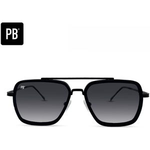PB Sunglasses Mason Black. - Zonnebril heren & dames - Gepolariseerd - Sterk acetaat frame - Klassiek zwart design
