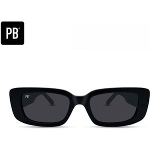 PB Sunglasses - Cody Black. - Zonnebril heren en dames - Gepolariseerd - Stevig 100% acetaat frame - Zwart - Rechthoekige zonnebril