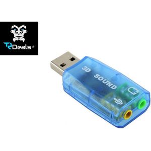 TR Deals USB-A naar 3,5mm Jack Adapter - Blauw