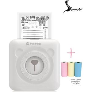 Orginele PeriPage Pocket Printer - Inclusief 3 papier rolletjes - Wit