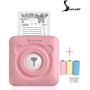Orginele PeriPage Pocket Printer - Inclusief 3 papier rolletjes - Roze