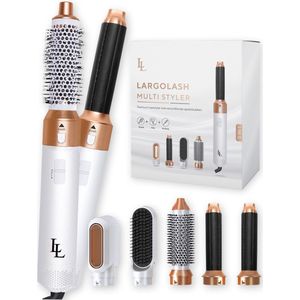 Largolash - 5-in-1 Fohnborstel - Wit - Multistyler - Krultang