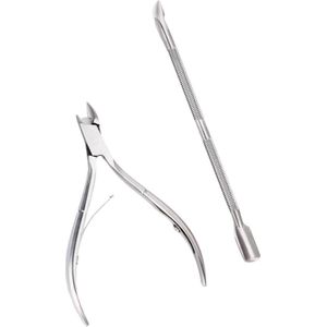 Professionele Nagelriem knipper set - Cuticle Pusher Duwer Verwijderaar Trimmer Mesje - Nagelriem duwer - Nagel Bokkenpootje - Nagelriem verwijderaar -  Manicure - Pedicure - Cuticle remover - Nagelriem duwer - Nagelriemverzorging - Verzorging set
