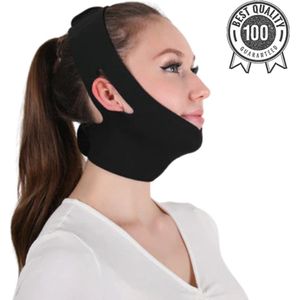 Onderkin Afslankband - Kaaklijn trainer band - Onderkin trainer - Dubbele kin - Afslanken - Afvallen - Vermageren - Jawline trainer - Zwart