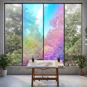 Horizontale raamfolie - Glas in lood • De Stijl